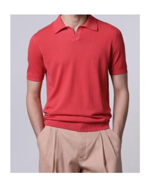 Roberto Collina Red Short-Sleeved Polo Shirt for men
