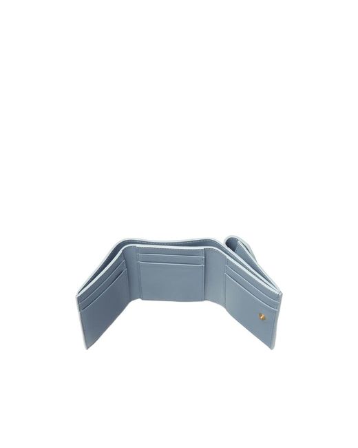 Fendi Blue Ff Diamonds Tri-Fold Wallet
