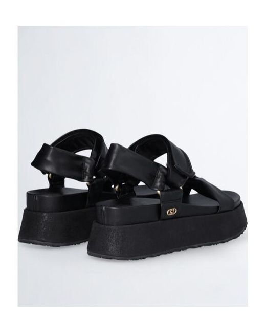 Liu Jo Black Round Toe Flat Sandals