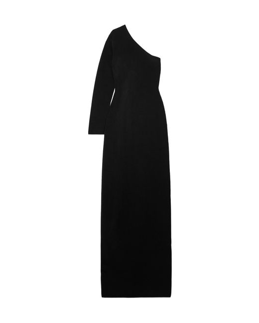Nili Lotan Black Ranni One-Shoulder Knit Dress