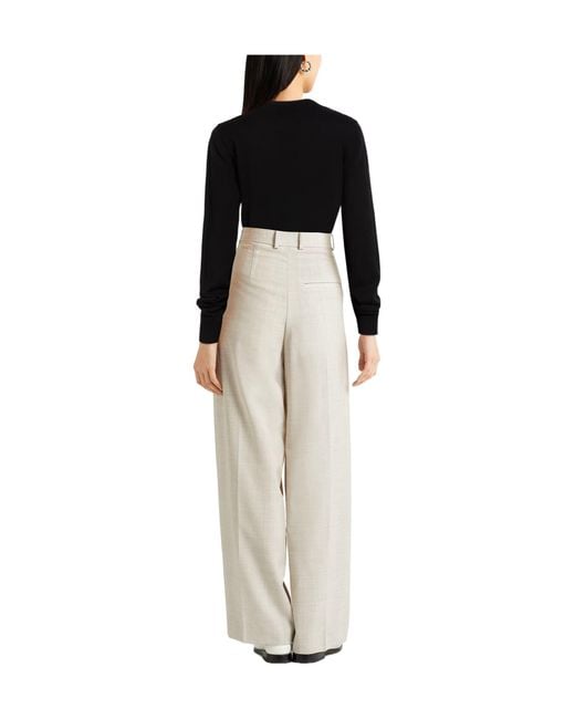 Max Mara Black Solid Color Knitted V-Neck Long Sleeve Shirt
