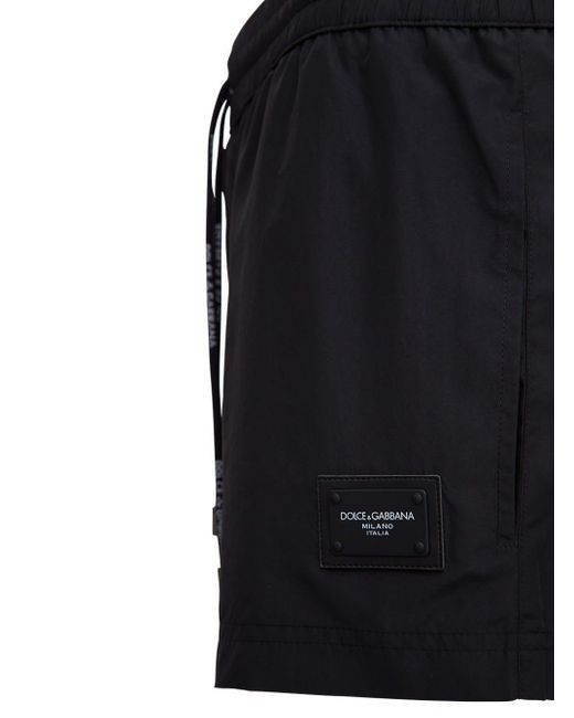 Dolce & Gabbana Blue Logo Patch Swimming Shorts for men