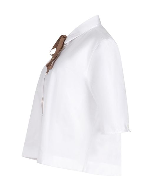 Herno White Drawstring Detail Shirt