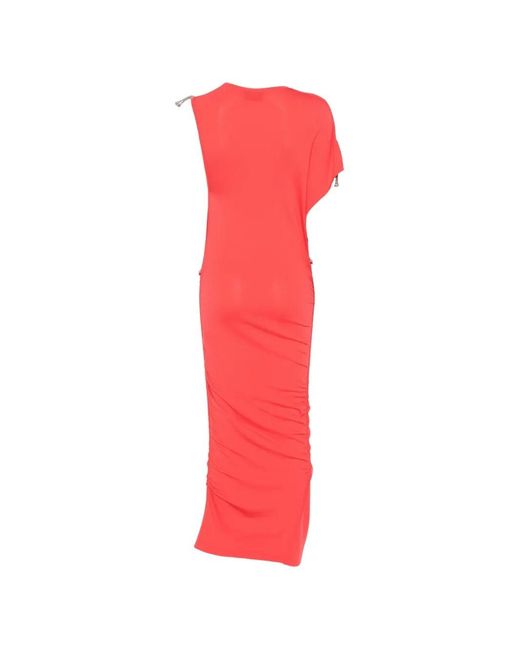 Coperni Red Adjustable-Length Knitted Dress