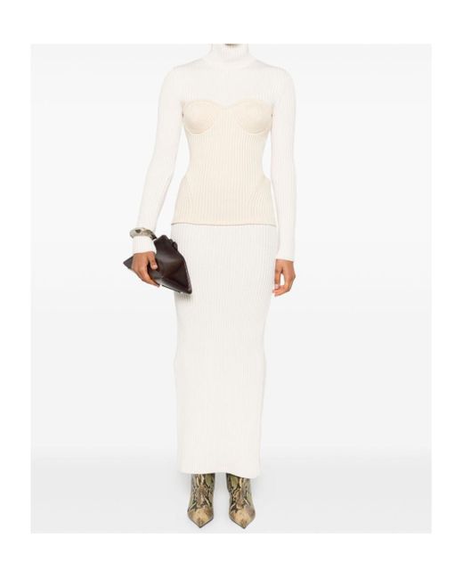 Jean Paul Gaultier White Long Sleeve Dress