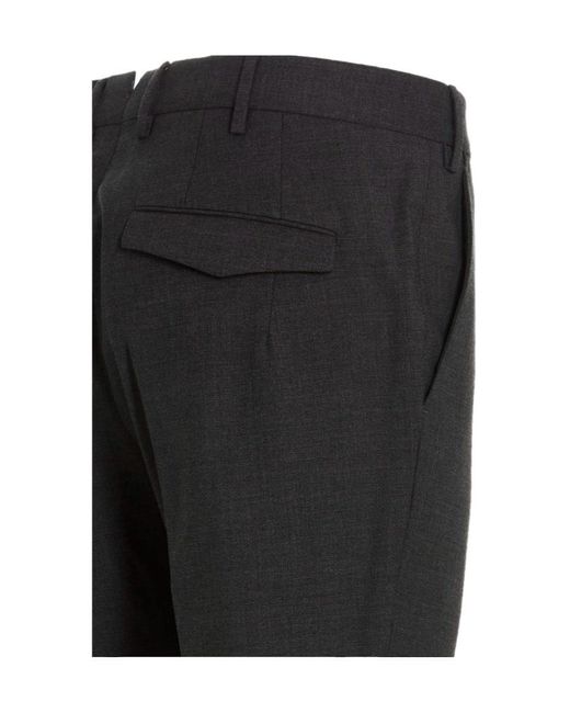 Pt Pantaloni Gray Pt Torino Straight-Leg Turn-Up Hem Tailored Trousers for men