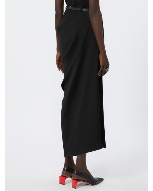Sportmax Black Asymmetric Skirt With Draping