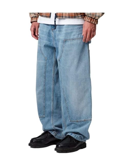 Carhartt Blue Og Double Knee Denim Trousers for men