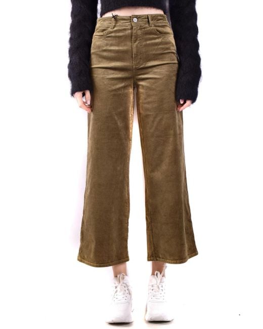 PAIGE Natural High-Waisted And Wide-Leg Denim Pants