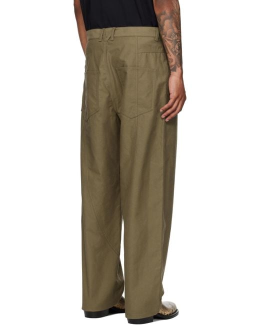 Moschino Green Belt Loops Slacks for men
