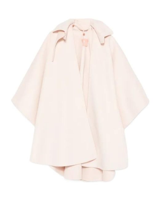 Ermanno Scervino White Hooded Cape Coat