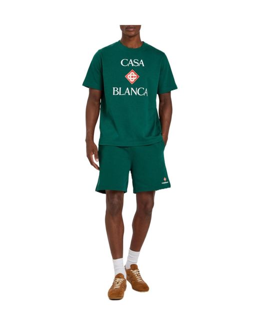 Casablanca Green Casual Crew Neck T-Shirt for men