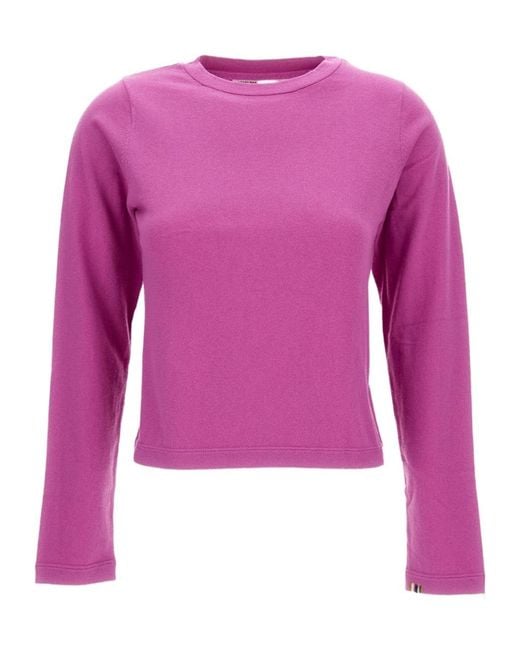 Extreme Cashmere Pink Crew Neck Wool Blend Knit Sweater