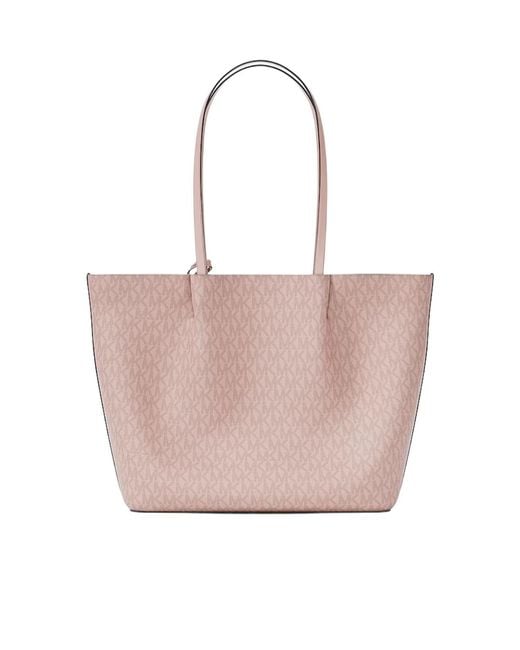 Michael Kors Pink Carson Large Signature Logo Tote Bag