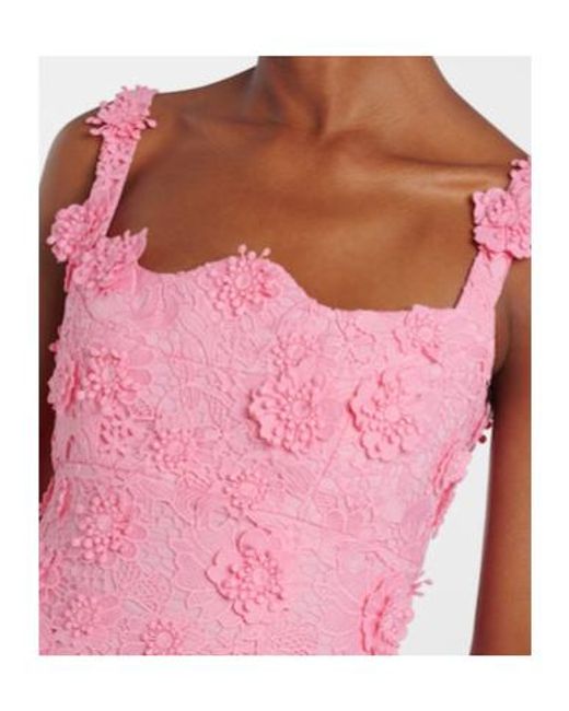 Leo Pink Odette Floral Lace Midi Dress