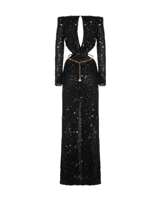 Elisabetta Franchi Black Carpet Sequinned Dress