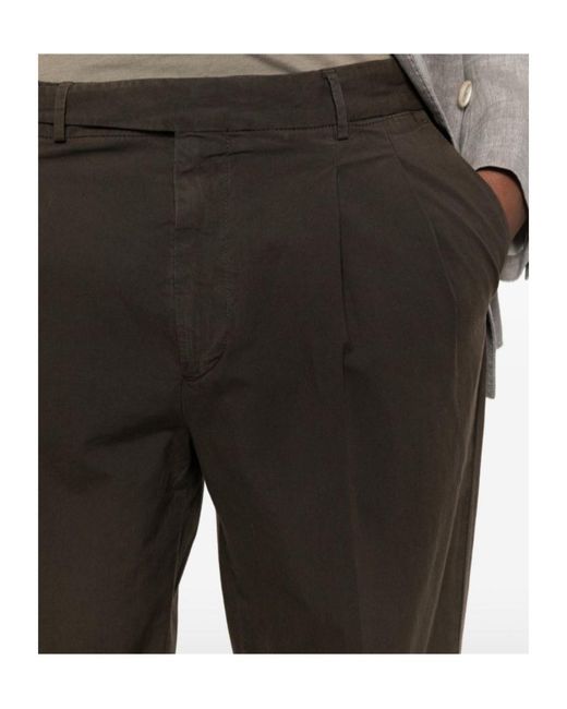 Pt Pantaloni Gray Pt Torino Carrot 2P Pleated Pants for men