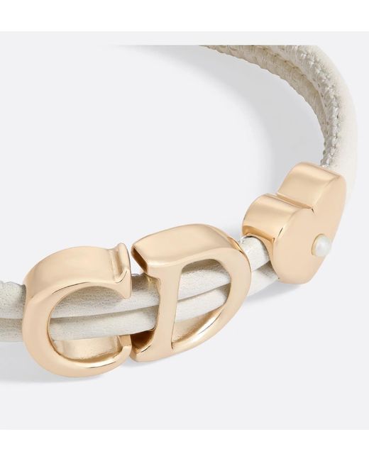 Dior White Saddle Leather Bracelet