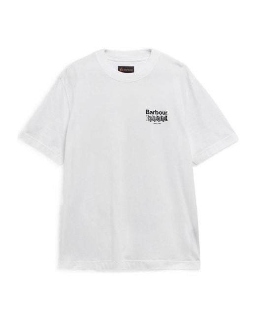 Barbour White Logo-Print T-Shirt for men