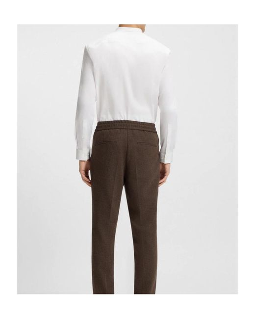 Boss White Mandarin Collar Shirt for men