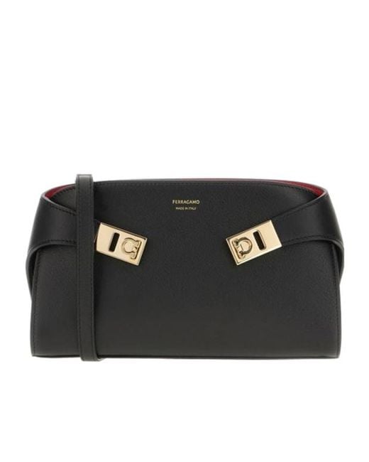 Ferragamo Black Adjustable Shoulder Strap Shoulder Bag