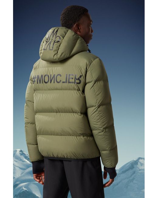 Moncler Green Grenoble Adret Logo Printed Padded Jacket for men