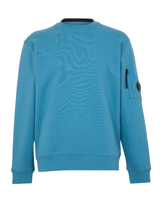 C P Company Blue Lens Crew-Neck Sweatshirt for men