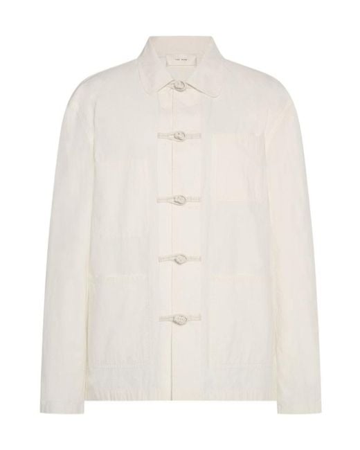 The Row White Behati Toggle-Fastening Jacket