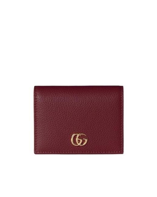 Gucci Red Gg Marmont Mini Wallet