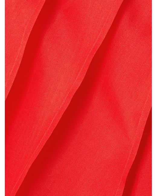 Altuzarra Red Dex Pleated Silk-Organza Midi Skirt