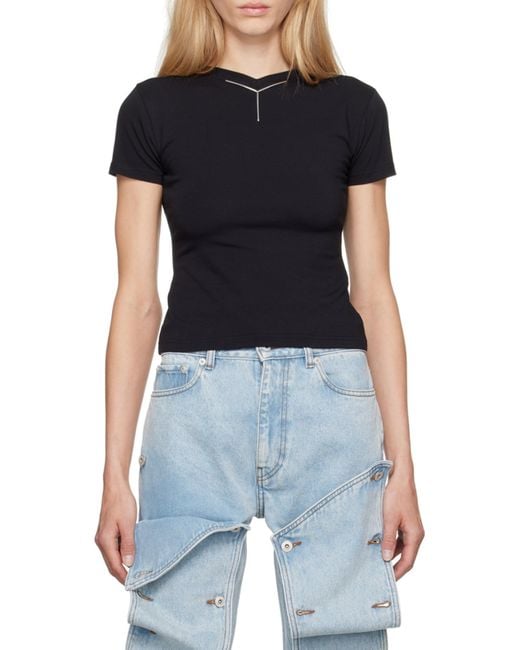 Y. Project Black Logo-Appliqué T-Shirt