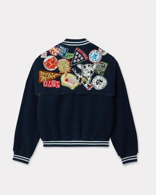 KENZO Blue Badges Embroidered Afterhood Jacket for men