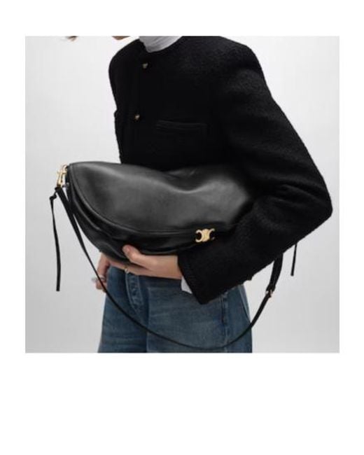 Céline Black Halfmoon Soft Triomphe Bag
