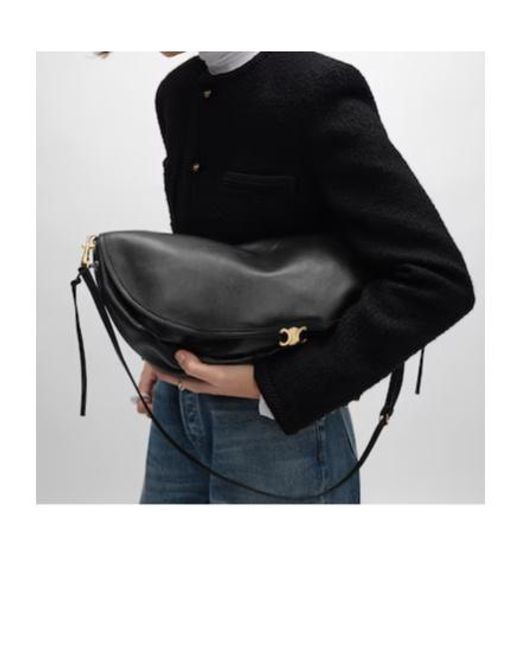 Céline Black Halfmoon Soft Triomphe Bag