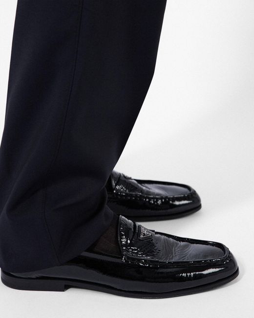 Prada Black Naplak Slip-On Loafers for men