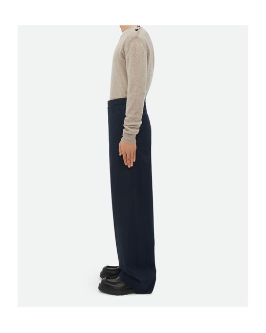Bottega Veneta Black Cotton Twill Trousers for men