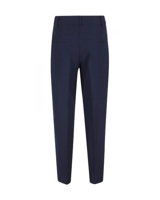 Seventy Blue Pleated Slim-Fit Trousers