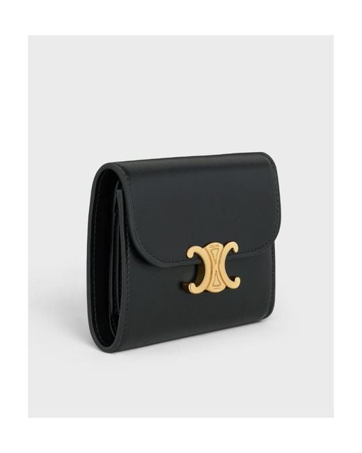 Céline Black Small Flap Wallet Triomphe