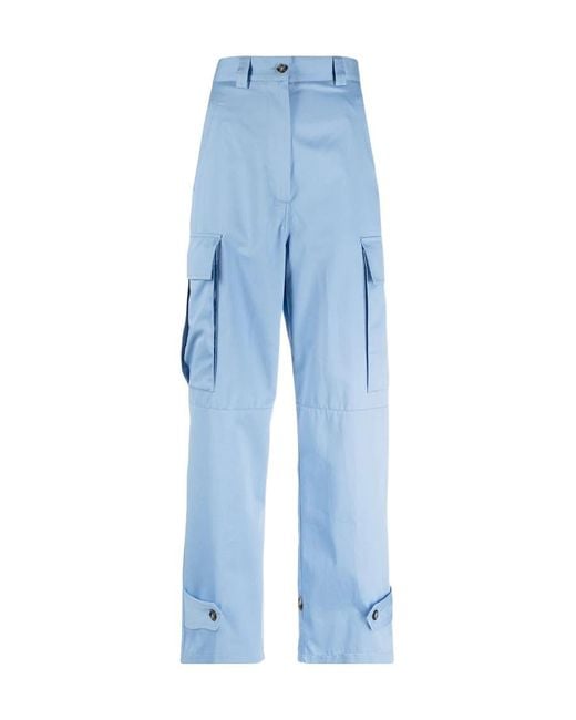 MSGM Blue Pocket Detail Cargo Pants