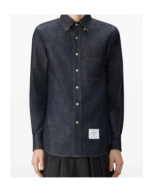 Thom Browne Blue Denim Shirt for men