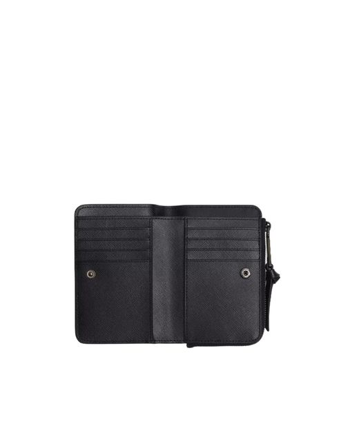 Marc Jacobs Black Logo-Plaque Leather Wallet