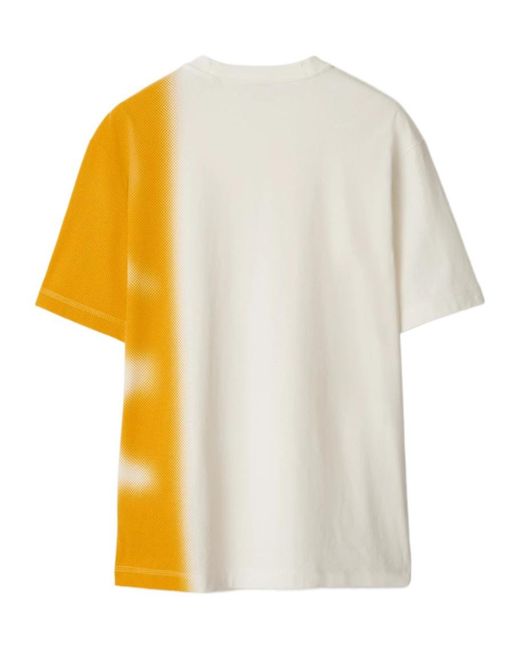Burberry Yellow Ekd Two-Tone Cotton T-Shirt for men