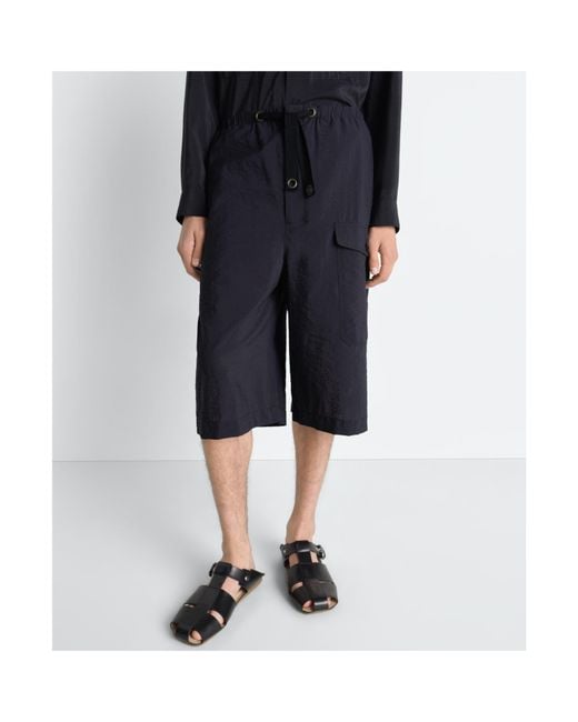 Lemaire Blue Cargo Easy Shorts for men