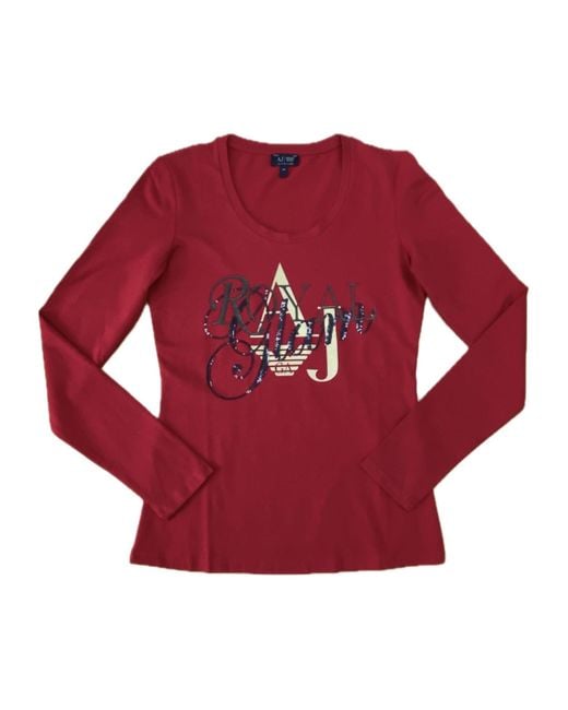 Armani Jeans Red Long Sleeve T-Shirt