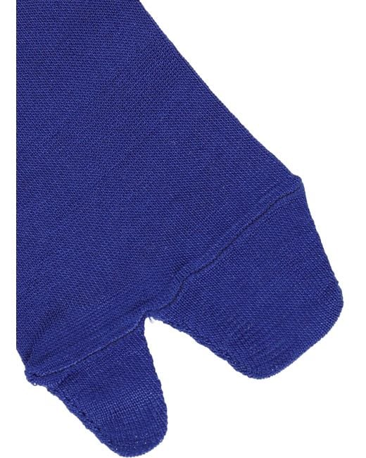 Maison Margiela Blue Tabi Toe Ribbed Socks