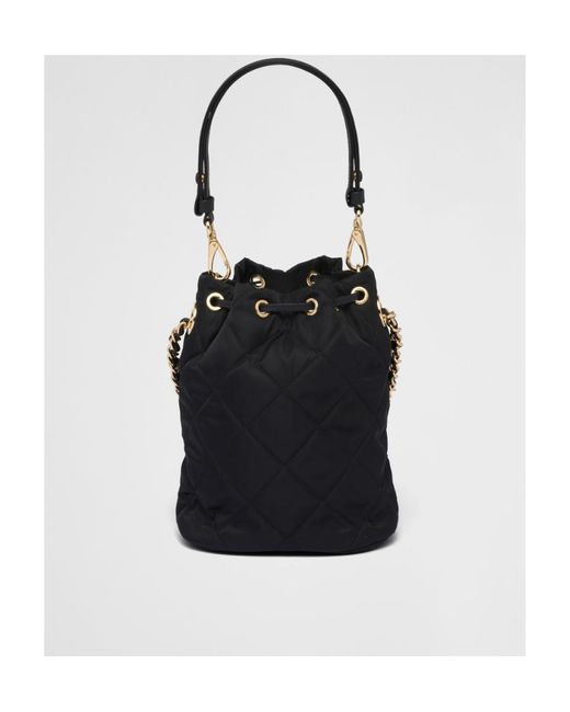 Prada Black Quilted Chain-Linked Bucket Bag