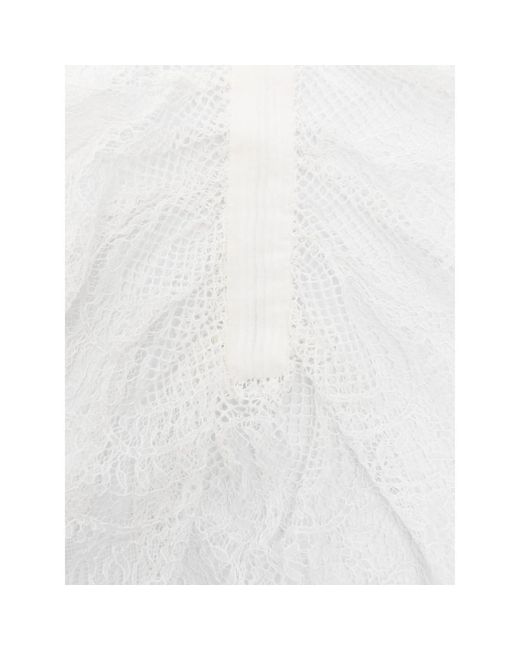 Ann Demeulemeester White Pleated Tie