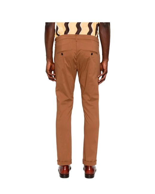 Dondup Brown Gaubert Slim Chino Pants for men