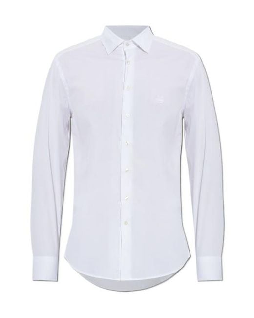 Etro White Long-Sleeved Shirt for men