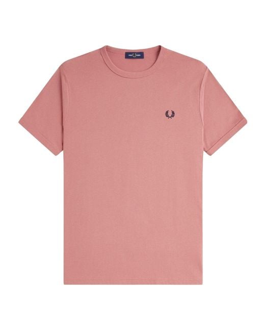 Fred Perry Pink Crewneck Shortsleeve Tshirt for men